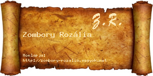 Zombory Rozália névjegykártya
