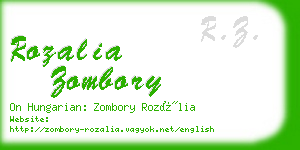 rozalia zombory business card